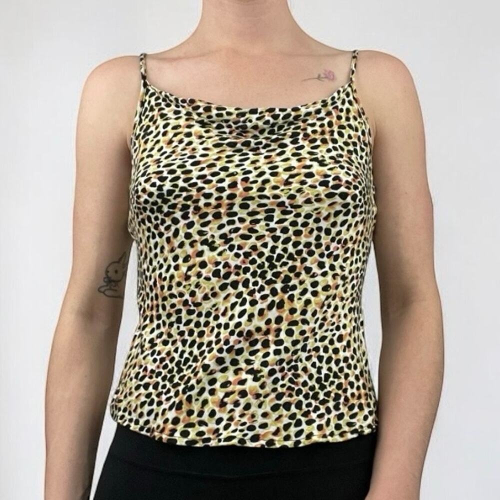 👛 3 for $15 Final Touch Polka Dot Cowl Neck Tank Top